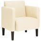 Preview: Sessel mit Armlehnen Creme 54 cm Cordstoff