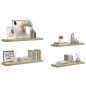 Preview: Schwebende Wandregale 4 Stk. Eichefarben 90x23,5x3,8 cm MDF