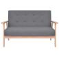 Preview: Sofa-Set 3-tlg. Stoff Dunkelgrau