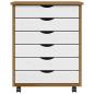 Preview: Rollschrank mit Schubladen MOSS Honigbraun Massivholz Kiefer
