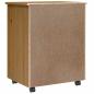 Preview: Rollschrank mit Schubladen MOSS Honigbraun Massivholz Kiefer