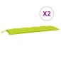 Preview: Gartenbank-Auflagen 2 Stk. Knallgrün 150x50x7 cm Oxford-Gewebe