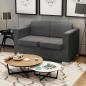 Preview: ARDEBO.de - Sofa 2-Sitzer Stoff Dunkelgrau