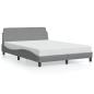 Preview: Bettgestell Dover Hellgrau 135x190 cm Stoff