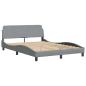 Preview: Bettgestell Dover Hellgrau 135x190 cm Stoff