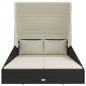 Preview: Sonnenliege mit Faltdach Schwarz 200x114x128 cm Poly Rattan