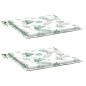 Preview: Sitzkissen 2 Stk. Blattmuster 50x50x3 cm Stoff