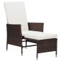 Preview: Garten-Liegestuhl mit Auflagen Poly Rattan Braun