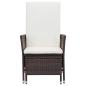 Preview: Garten-Liegestuhl mit Auflagen Poly Rattan Braun