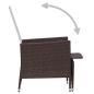 Preview: Garten-Liegestuhl mit Auflagen Poly Rattan Braun