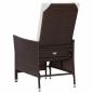 Preview: Garten-Liegestuhl mit Auflagen Poly Rattan Braun