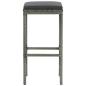 Preview: Barhocker mit Kissen 2 Stk. Grau Poly Rattan