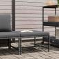 Preview: Modular-Fußhocker mit Kissen Grau Poly Rattan
