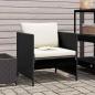 Preview: ARDEBO.de - Gartensofa mit Kissen Schwarz Poly Rattan