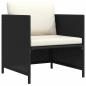 Preview: Gartensofa mit Kissen Schwarz Poly Rattan