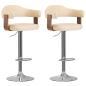 Preview: ARDEBO.de - Barhocker 2 Stk. Creme Bugholz und Kunstleder