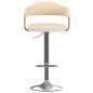 Preview: Barhocker 2 Stk. Creme Bugholz und Kunstleder