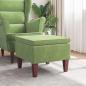 Preview: ARDEBO.de - Hocker mit Holzbeinen Hellgr?n Samt