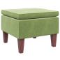 Preview: Hocker mit Holzbeinen Hellgr?n Samt