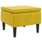 Preview: Hocker mit Holzbeinen Gelb Samt