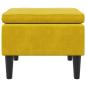 Preview: Hocker mit Holzbeinen Gelb Samt