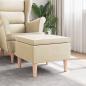 Preview: ARDEBO.de - Hocker mit Holzbeinen Creme Stoff