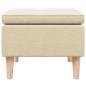 Preview: Hocker mit Holzbeinen Creme Stoff