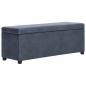 Preview: ARDEBO.de - Bank mit Staufach 116 cm Grau Wildleder-Optik