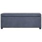 Preview: Bank mit Staufach 116 cm Grau Wildleder-Optik