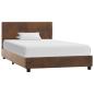 Preview: ARDEBO.de - Bettgestell Braun Wildleder-Optik 100x200 cm