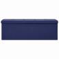 Preview: Faltbare Sitzbank mit Stauraum Blau Leinenoptik