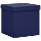 Preview: Hocker mit Stauraum 2 Stk. Blau Leinenoptik