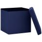 Preview: Hocker mit Stauraum 2 Stk. Blau Leinenoptik