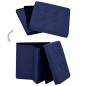 Preview: Hocker mit Stauraum 2 Stk. Blau Leinenoptik