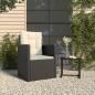 Preview: ARDEBO.de - Gartensessel mit Kissen Schwarz Poly Rattan