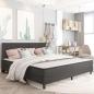 Preview: ARDEBO.de - Boxspring-Bettgestell Grau Stoff 200x200 cm