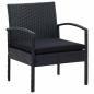 Preview: ARDEBO.de - Gartenstuhl mit Kissen Poly Rattan Schwarz
