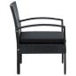 Preview: Gartenstuhl mit Kissen Poly Rattan Schwarz