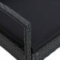 Preview: Gartenstuhl mit Kissen Poly Rattan Schwarz