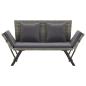 Preview: Gartenbank mit Auflagen 176 cm Grau Poly Rattan