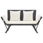 Preview: Gartenbank mit Auflagen 176 cm Schwarz Poly Rattan