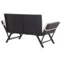 Preview: Gartenbank mit Auflagen 176 cm Schwarz Poly Rattan
