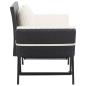 Preview: Gartenbank mit Auflagen 176 cm Schwarz Poly Rattan