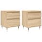 Preview: Nachttische 2 Stk. Sonoma-Eiche 40x35x50 cm Holzwerkstoff