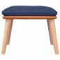 Preview: Fu?hocker Blau 45x29,5x35 cm Stoff und Kunstleder