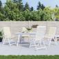Preview: ARDEBO.de - Gartenstuhlauflagen für Hochlehner 4Stk. Creme 120x50x2cm Stoff