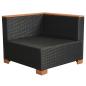Preview: 10-tlg. Garten-Lounge-Set mit Auflagen Poly Rattan Schwarz