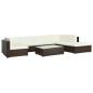 Preview: ARDEBO.de - 8-tlg. Garten-Lounge-Set mit Auflagen Poly Rattan Braun