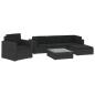 Preview: 6-tlg. Garten-Lounge-Set mit Auflagen Poly Rattan Schwarz