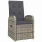 Preview: Garten-Liegestühle 2 Stk. mit Auflagen Poly Rattan Grau